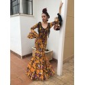 Vestido flamenca amarillo de flores