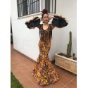 Vestido flamenca amarillo de flores