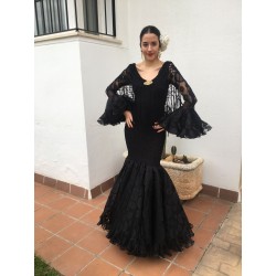 Vestido flamenca negro encaje