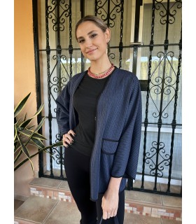 chaqueta kimono Azul de rayas
