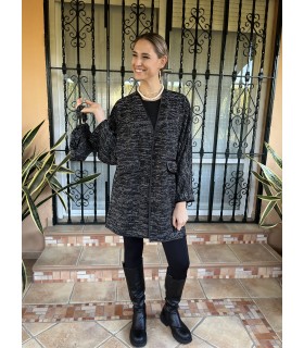 Chaqueta tweed larga