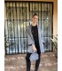 Chaqueta tweed larga
