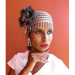 Tocado Casquete gris