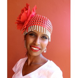 Tocado Casquete Rojo