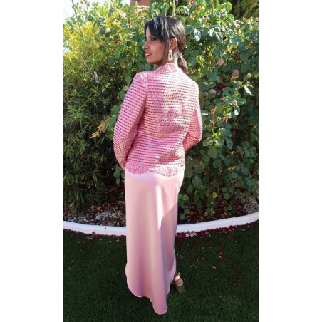 Chaqueta Pedrería Rosa Maquillaje